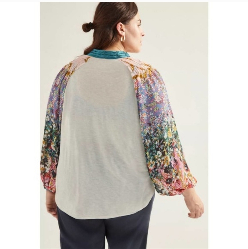 Anthropologie - Tiny Eleanor Balloon Sleeve Top Size XL Floral Print - Picture 13 of 13
